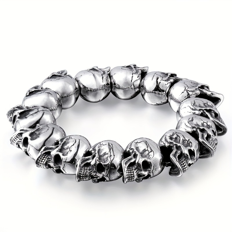 Men's Retro Punk Small Skull Bracelet